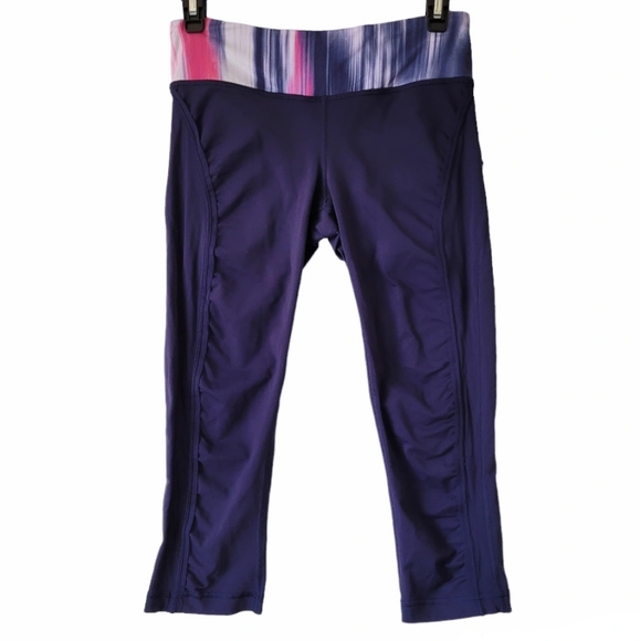 Lululemon Run Fast and Free Crop Capri Leggings Deep Indigo Size 6 Mirage - Picture 3 of 13